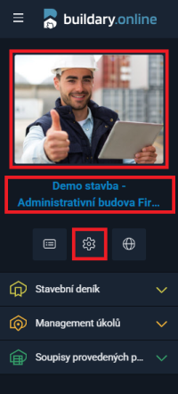 Nastavení stavby Nastavení stavby