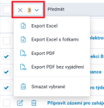 Export hromadného výběru