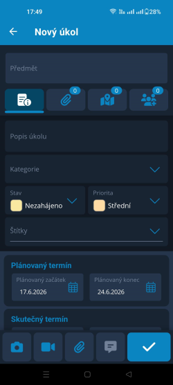 Nový úkol Nový úkol