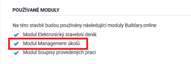 Aktivace modulu Aktivace modulu