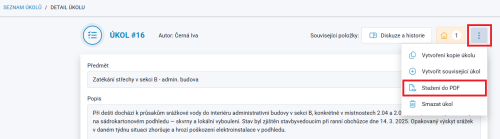 Export úkolu