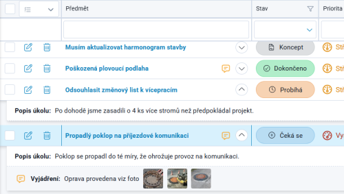 Aktivní prvky úkolů