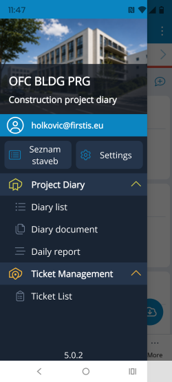 App navigation menu